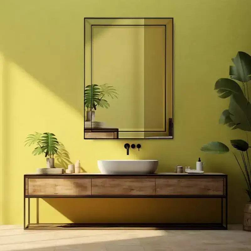 Pensile da bagno a specchio con una anta, nero spazzolato, 56x76 cm