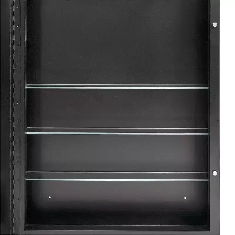 Pensile da bagno a specchio con una anta, nero spazzolato, 56x76 cm