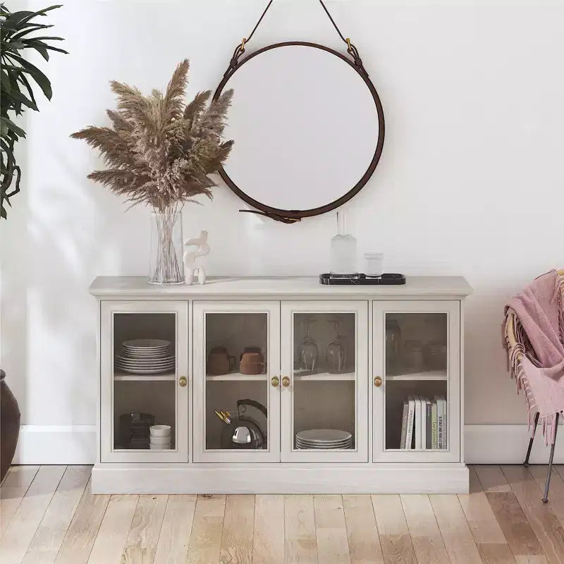 Mobile porta TV con consolle in Rovere Nero/Rovere Bianco per TV fino a 65"