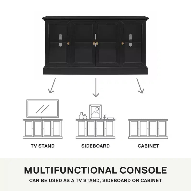 Mobile porta TV con consolle in Rovere Nero/Rovere Bianco per TV fino a 65"