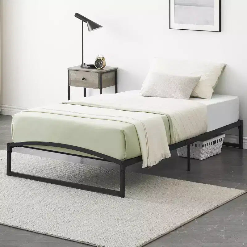 Garvee Metal Bed Frame, Low Profile Platform w/Steel Slats, No Box Spring Needed, Easy Assembly