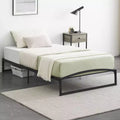 Struttura letto a piattaforma in metallo nero, design ad arco, Queen, 1 persona