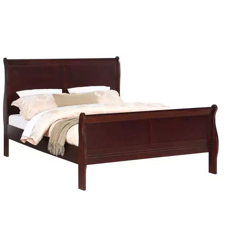 Letto a slitta in ciliegio massiccio, King, 1 posto