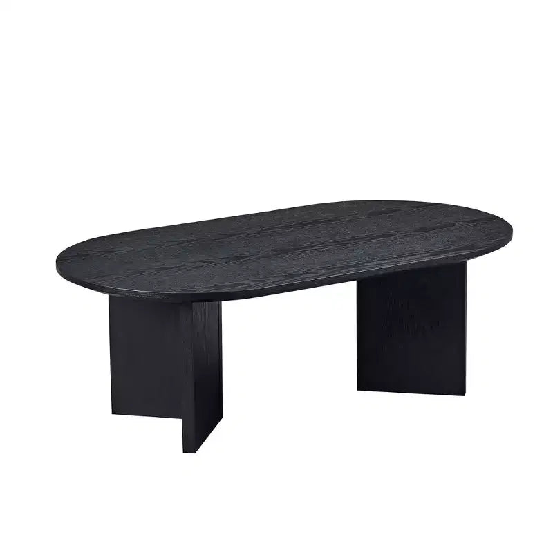 Okak 39L Tavolino da caffè moderno ovale, Tavolino da salotto piccolo con base a piedistallo robusta, Dimensioni salvaspazio per appartamento per soggiorno e camera da letto