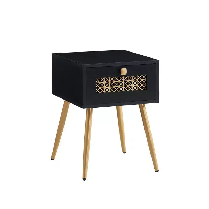 Tavolino da salotto Probe Hues Farmhouse con cassetto, piano impermeabile e design curvo