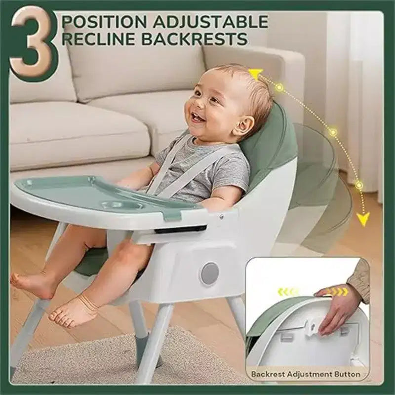 Sedia per l'Allattamento Dondolo Portatile 6 in 1 Karl Home, Seggiolone Sedia da Pranzo per Neonati, Grigia