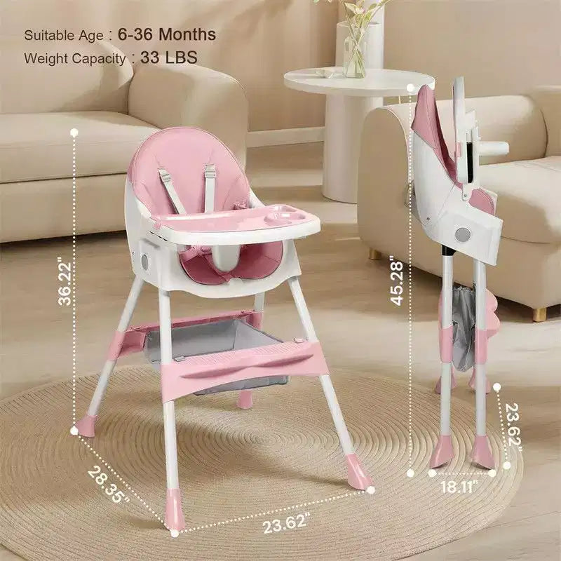 Sedia per l'Allattamento Dondolo Portatile 6 in 1 Karl Home, Seggiolone Sedia da Pranzo per Neonati, Grigia