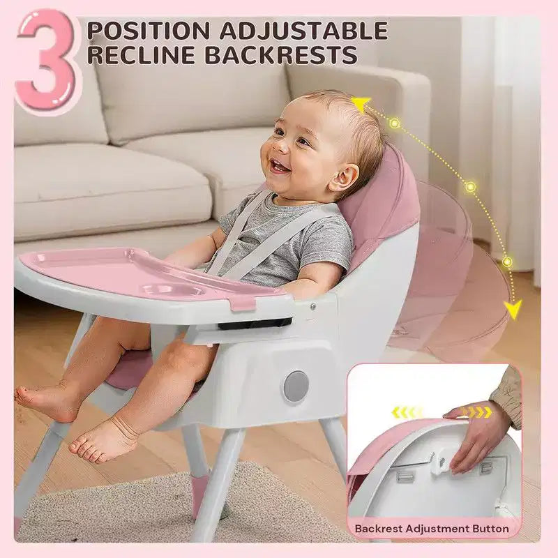 Sedia per l'Allattamento Dondolo Portatile 6 in 1 Karl Home, Seggiolone Sedia da Pranzo per Neonati, Grigia