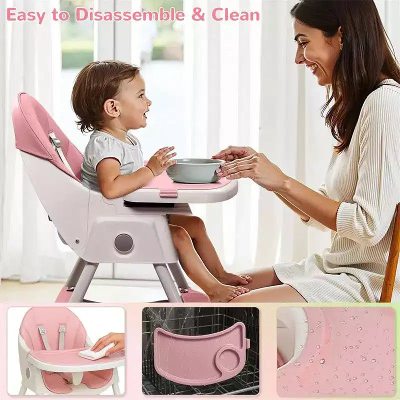 Sedia per l'Allattamento Dondolo Portatile 6 in 1 Karl Home, Seggiolone Sedia da Pranzo per Neonati, Grigia