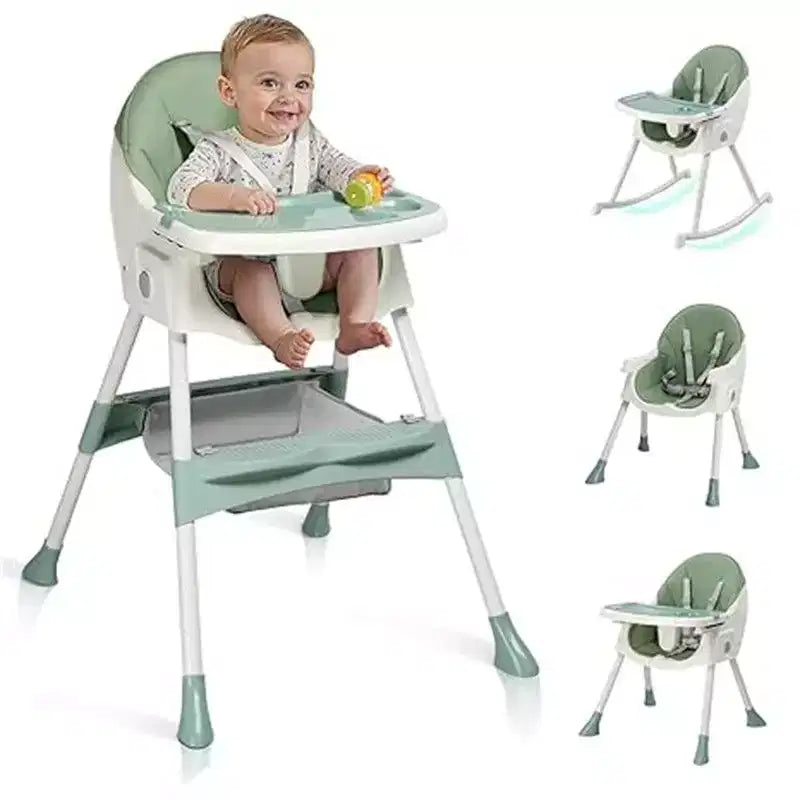 Sedia per l'Allattamento Dondolo Portatile 6 in 1 Karl Home, Seggiolone Sedia da Pranzo per Neonati, Grigia