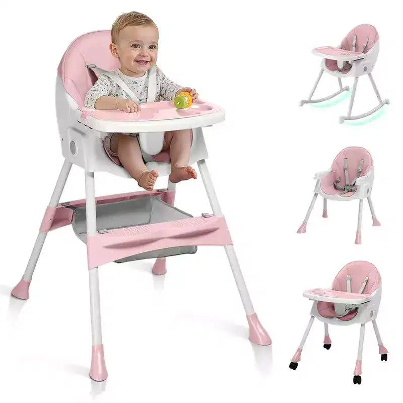 Sedia per l'Allattamento Dondolo Portatile 6 in 1 Karl Home, Seggiolone Sedia da Pranzo per Neonati, Grigia