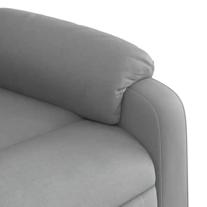 Poltrona reclinabile manuale in tessuto grigio chiaro, con sedile singolo