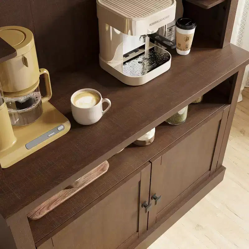 Mobile credenza da bar con dispensa stile rustico da 183 cm | 5 colori