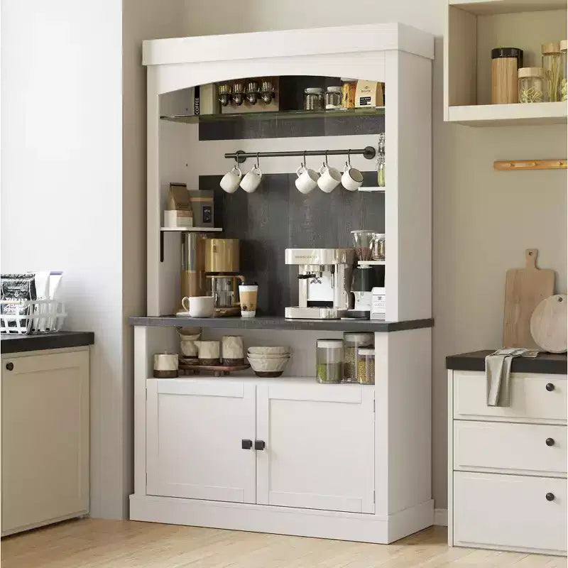 Mobile credenza da bar con dispensa stile rustico da 183 cm | 5 colori