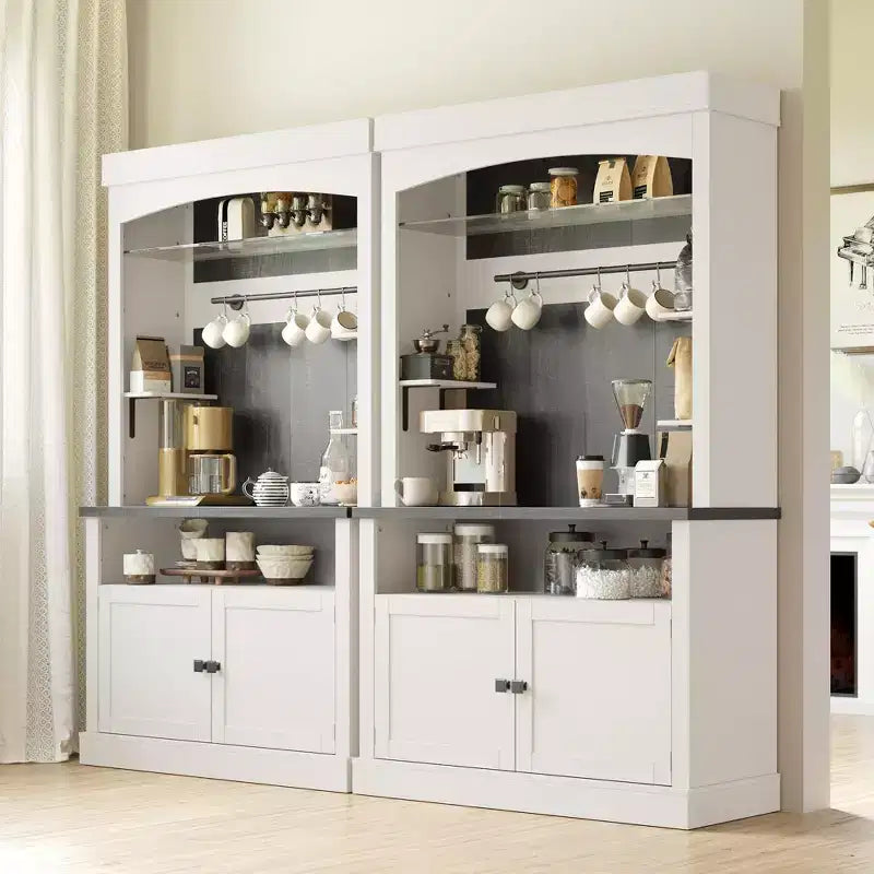 Mobile credenza da bar con dispensa stile rustico da 183 cm | 5 colori
