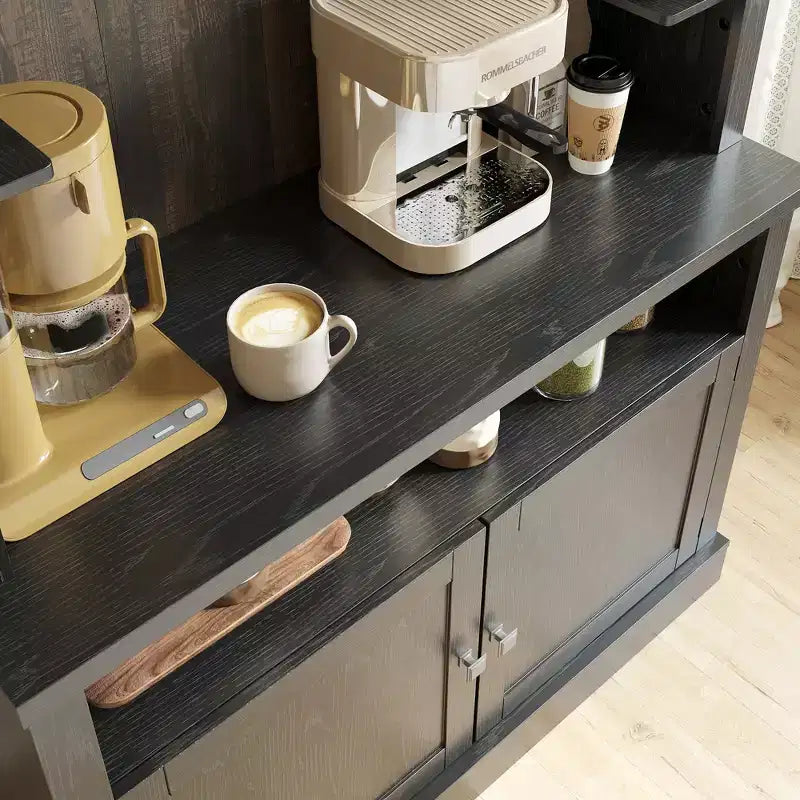 Mobile credenza da bar con dispensa stile rustico da 183 cm | 5 colori