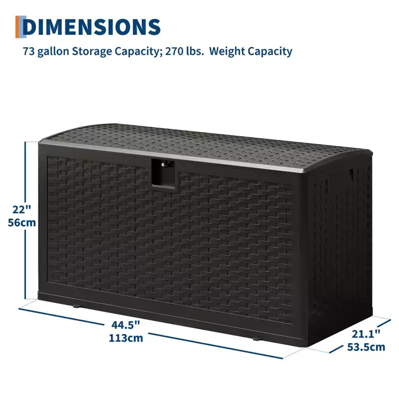Baule portatutto in resina effetto rattan nero/marrone, 300–450 L, chiudibile a chiave, montaggio da 1 persona