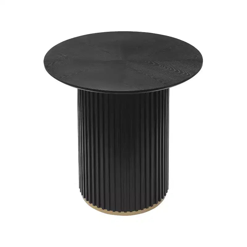 Tavolo da pranzo rotondo altezza bancone, nero / frassino chiaro / noce, 4 posti a sedere