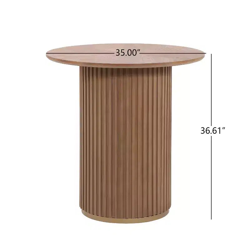 Tavolo da pranzo rotondo altezza bancone, nero / frassino chiaro / noce, 4 posti a sedere