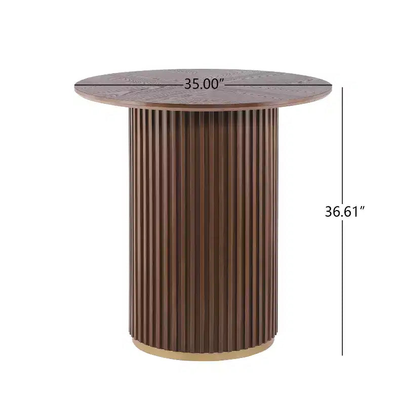 Tavolo da pranzo rotondo altezza bancone, nero / frassino chiaro / noce, 4 posti a sedere