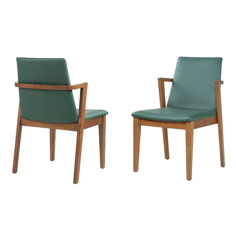 Sedie da pranzo moderne in similpelle noce e beige, set da 2