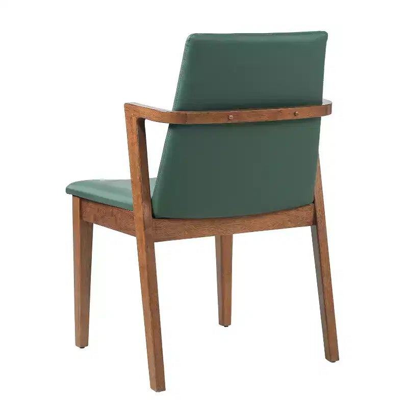Sedie da pranzo moderne in similpelle noce e beige, set da 2