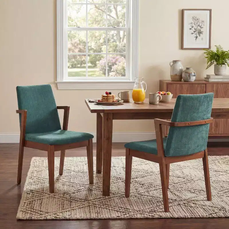 Sedie da pranzo moderne in similpelle noce e beige, set da 2