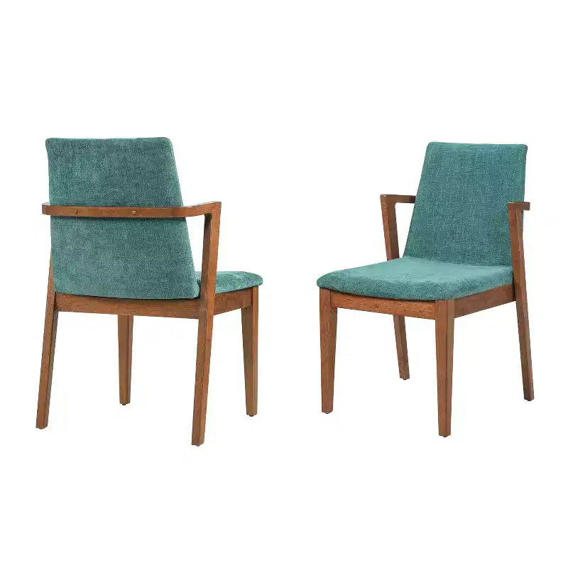 Sedie da pranzo moderne in similpelle noce e beige, set da 2