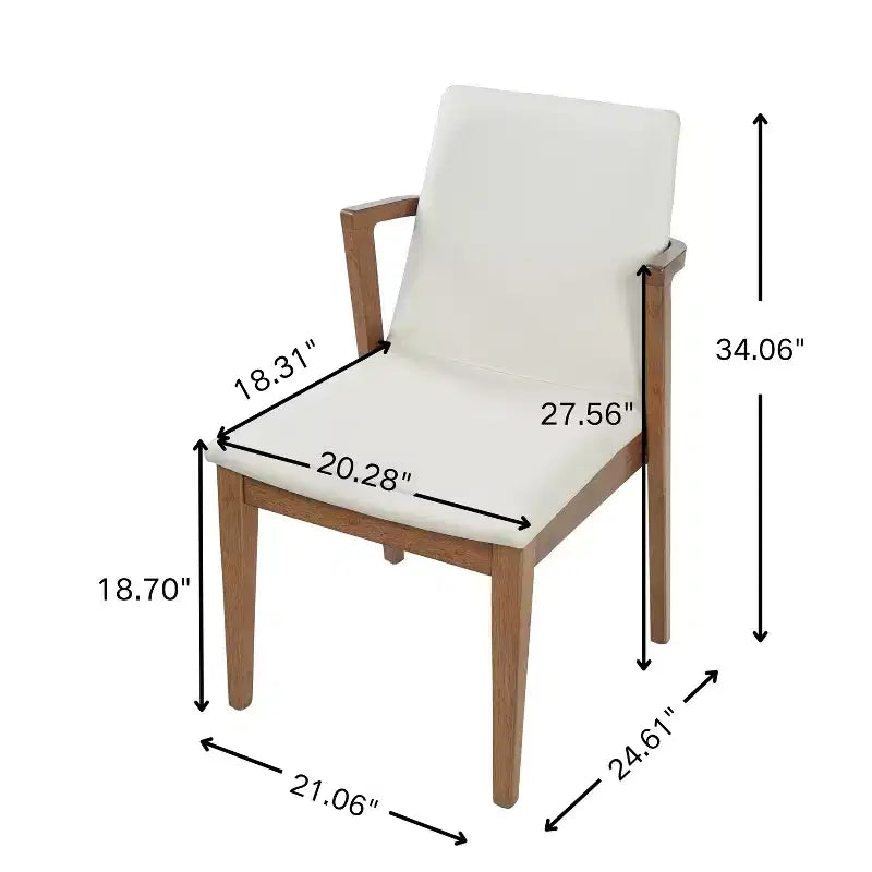 Sedie da pranzo moderne in similpelle noce e beige, set da 2