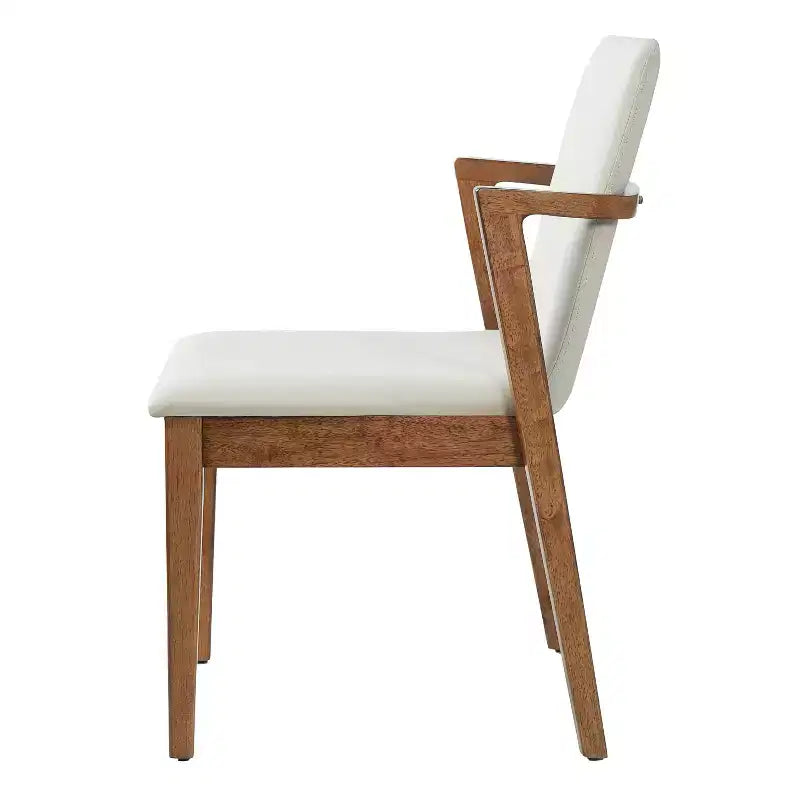 Sedie da pranzo moderne in similpelle noce e beige, set da 2