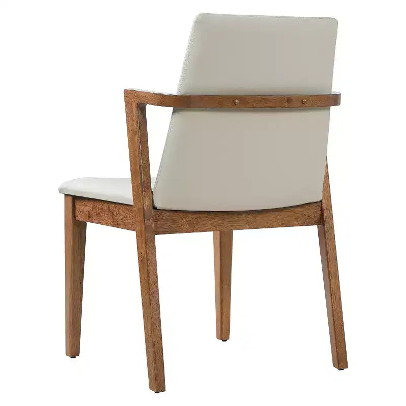 Sedie da pranzo moderne in similpelle noce e beige, set da 2