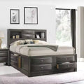 Letto matrimoniale basso nero con cassetti contenitore, 1 persona