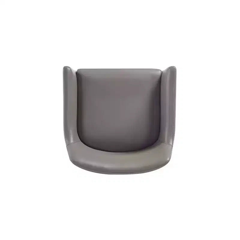Sedia da pranzo imbottita in similpelle con braccioli, seduta singola – Crema / Grigio / Grigio chiaro