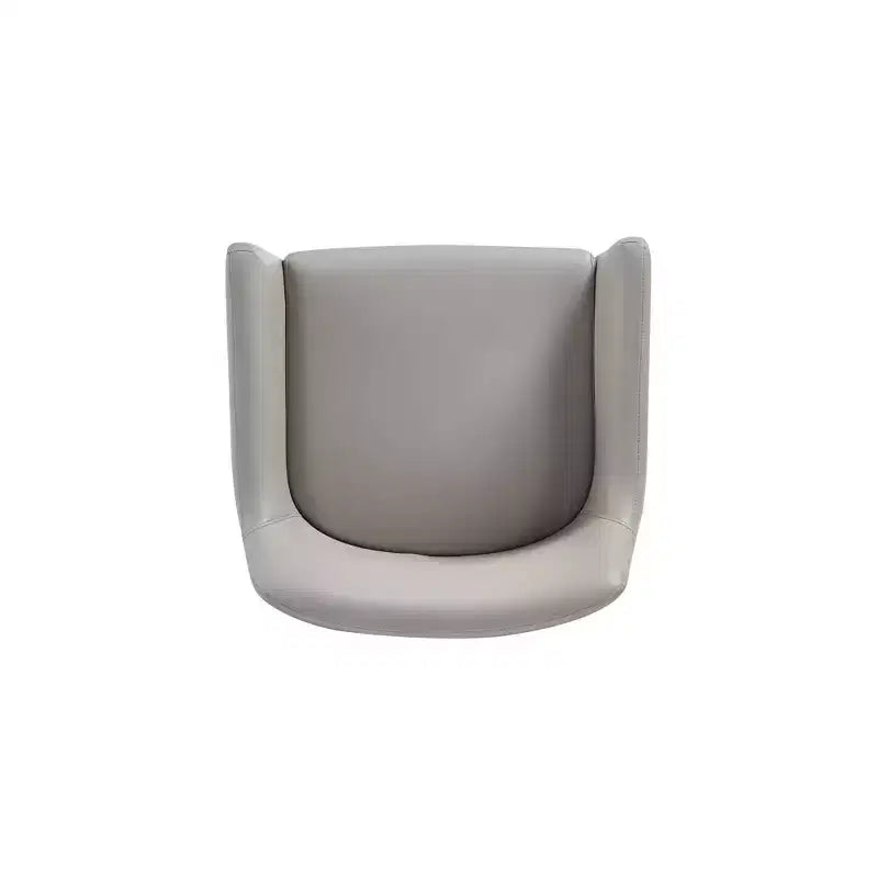 Sedia da pranzo imbottita in similpelle con braccioli, seduta singola – Crema / Grigio / Grigio chiaro