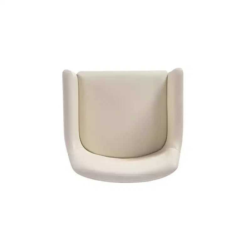 Sedia da pranzo imbottita in similpelle con braccioli, seduta singola – Crema / Grigio / Grigio chiaro