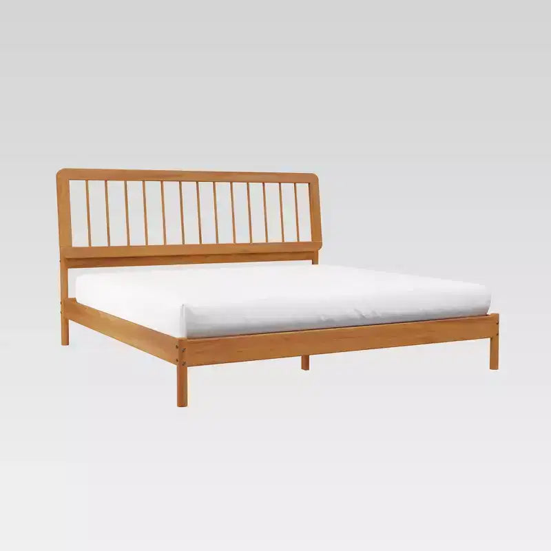Testata letto a fuso in pino nero/caramello/naturale, King, 2 persone