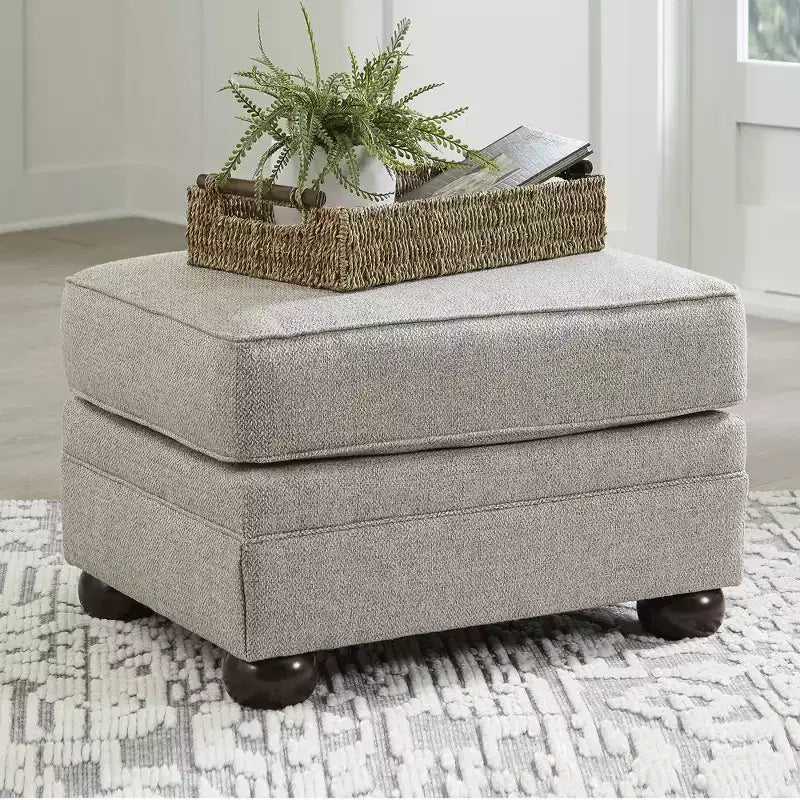 Pouf rettangolare imbottito grigio e marrone, 1 posto