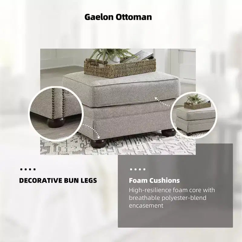 Pouf rettangolare imbottito grigio e marrone, 1 posto