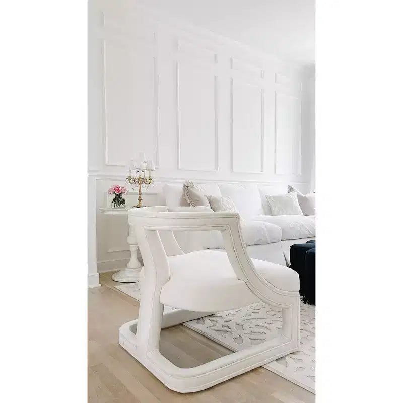 Poltrona senza braccioli color crema, 1 posto