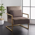 Poltrona di design in velluto tortora scuro, struttura oro, 1 posto