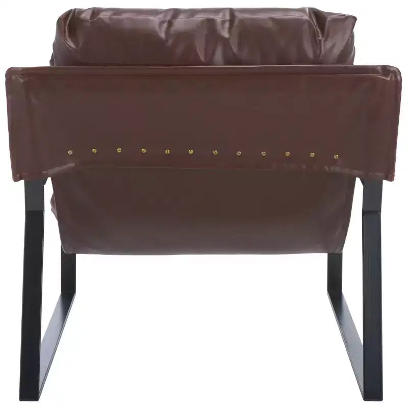 Poltrona Accent Monoposto in Marrone Scuro e Nero con Rivestimento Pillow Top