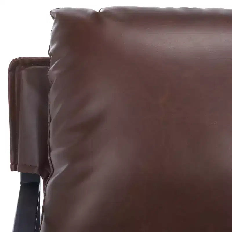 Poltrona Accent Monoposto in Marrone Scuro e Nero con Rivestimento Pillow Top