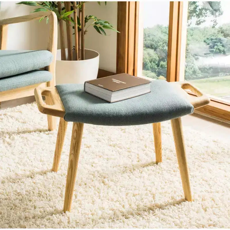 Sgabello d'accento imbottito Beige/Blu, Posti 1