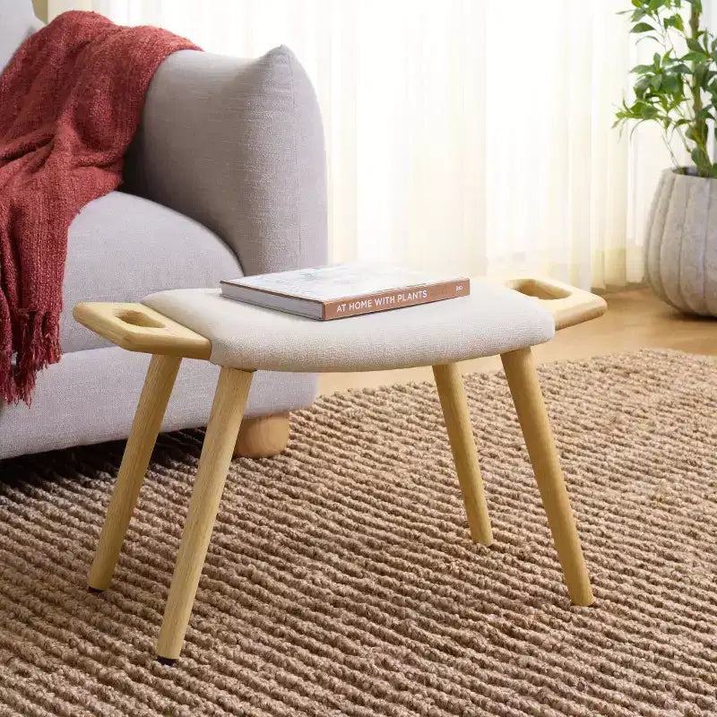 Sgabello d'accento imbottito Beige/Blu, Posti 1