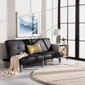 Divano letto futon pieghevole nero, 2 posti