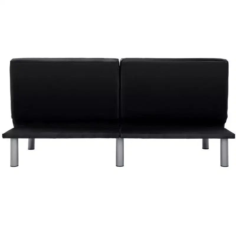 Divano letto futon pieghevole nero, 2 posti
