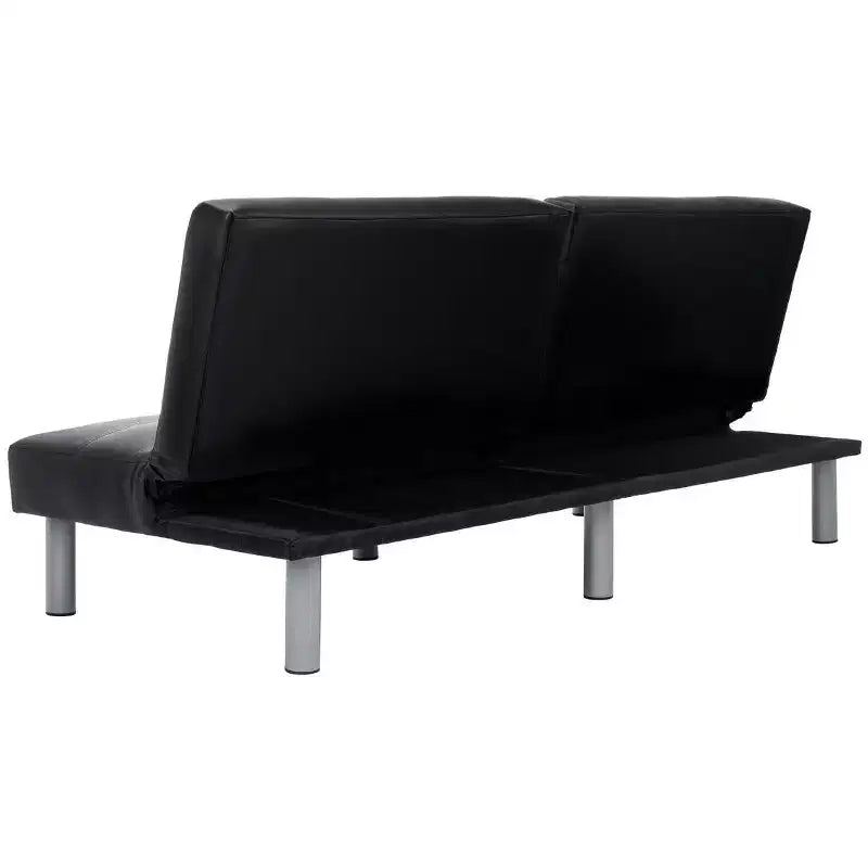 Divano letto futon pieghevole nero, 2 posti