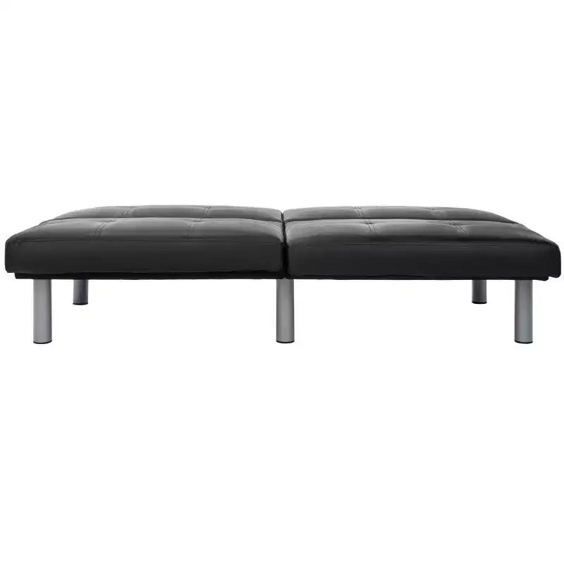 Divano letto futon pieghevole nero, 2 posti