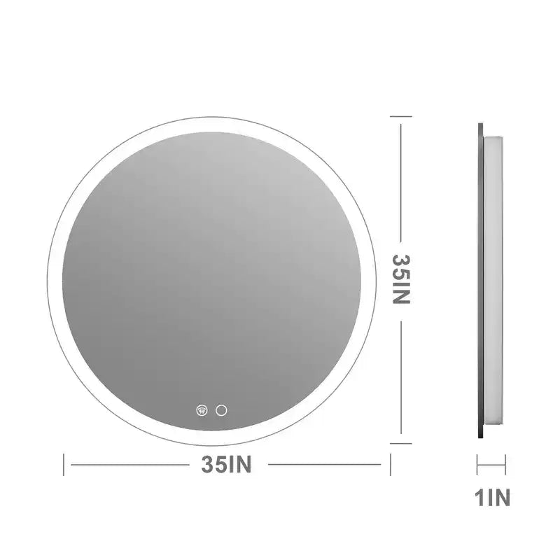 Specchio da bagno da parete rotondo a LED Keonjinn, 3 temperature di colore dimmerabili, anti-appannamento