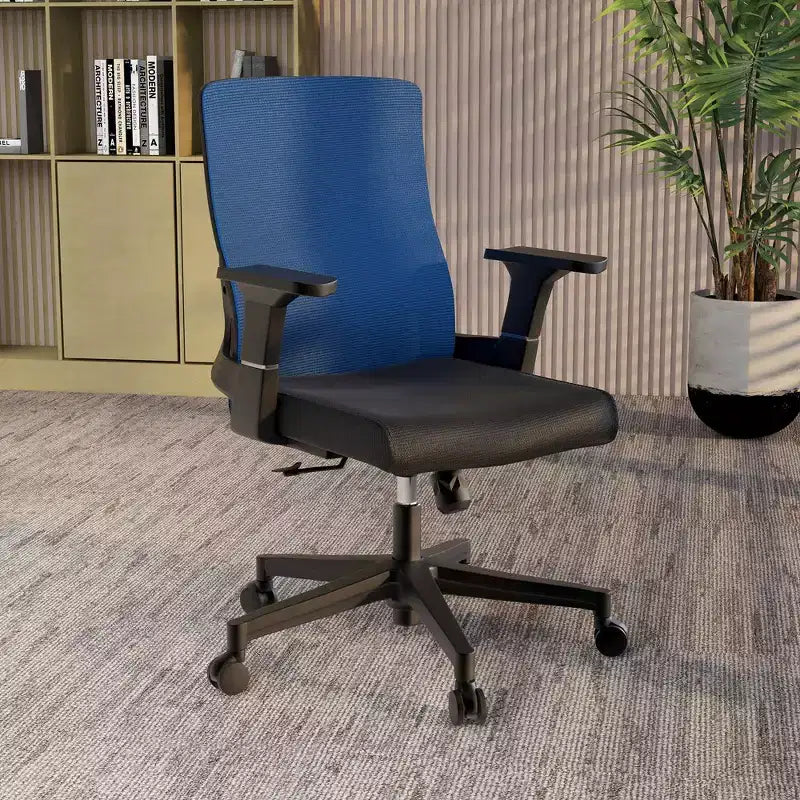 Sedia da ufficio ergonomica in rete, monoposto, girevole e inclinabile